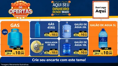 Modelo de TV para TV Horizontal com o tema Sábado de Ofertas Imperdíveis para Água e gás