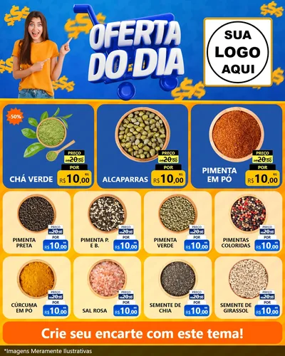 Modelo de Rede Social para Feed Instagram com o tema Oferta do Dia para Produtos Naturais
