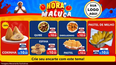 Modelo de TV para TV Horizontal com o tema Hora Maluca para Salgadaria