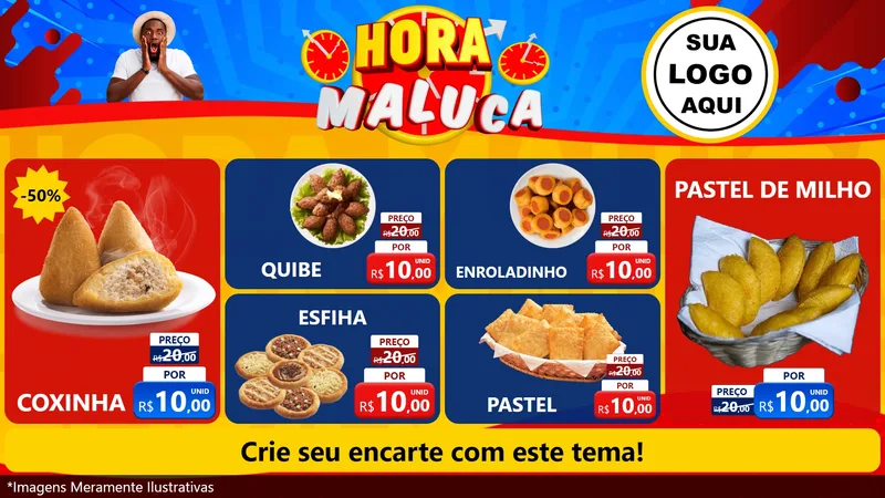 Modelo de TV para TV Horizontal com o tema Hora Maluca para Salgadaria