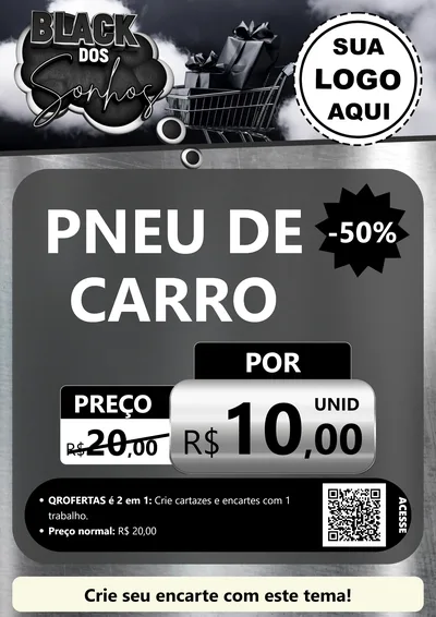 Modelo de Cartaz para Cartaz A4 Vertical com o tema Black dos Sonhos para Auto peças
