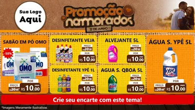 Modelo de TV para TV Horizontal com o tema Promoção Namorados para Produtos de Limpeza