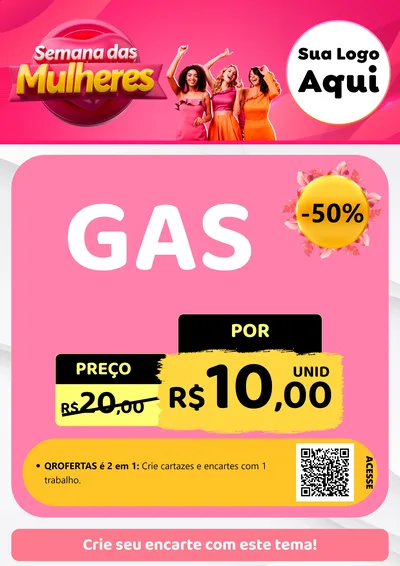 Modelo de Cartaz para Cartaz A4 Vertical com o tema Semana das Mulheres para Água e gás