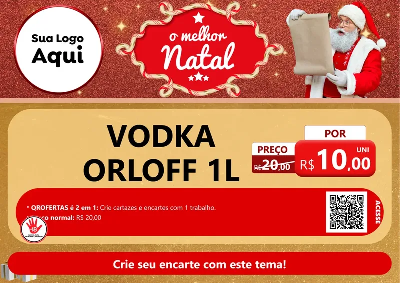 Modelo de Cartaz para Cartaz A4 Horizontal com o tema O Melhor Natal para Distribuidora de bebidas