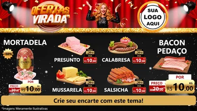 Modelo de TV para TV Horizontal com o tema Ofertas da Virada para Frios e Laticínios