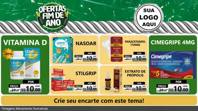 Modelo de TV para TV Horizontal com o tema Ofertas Fim de Ano para Farmácia