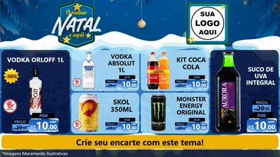 Modelo de TV para TV Horizontal com o tema O Melhor Natal É Aqui! para Distribuidora de bebidas