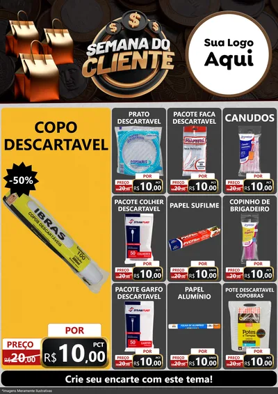 Modelo de Encarte para Encarte A4 Vertical com o tema Semana do Cliente para Embalagens