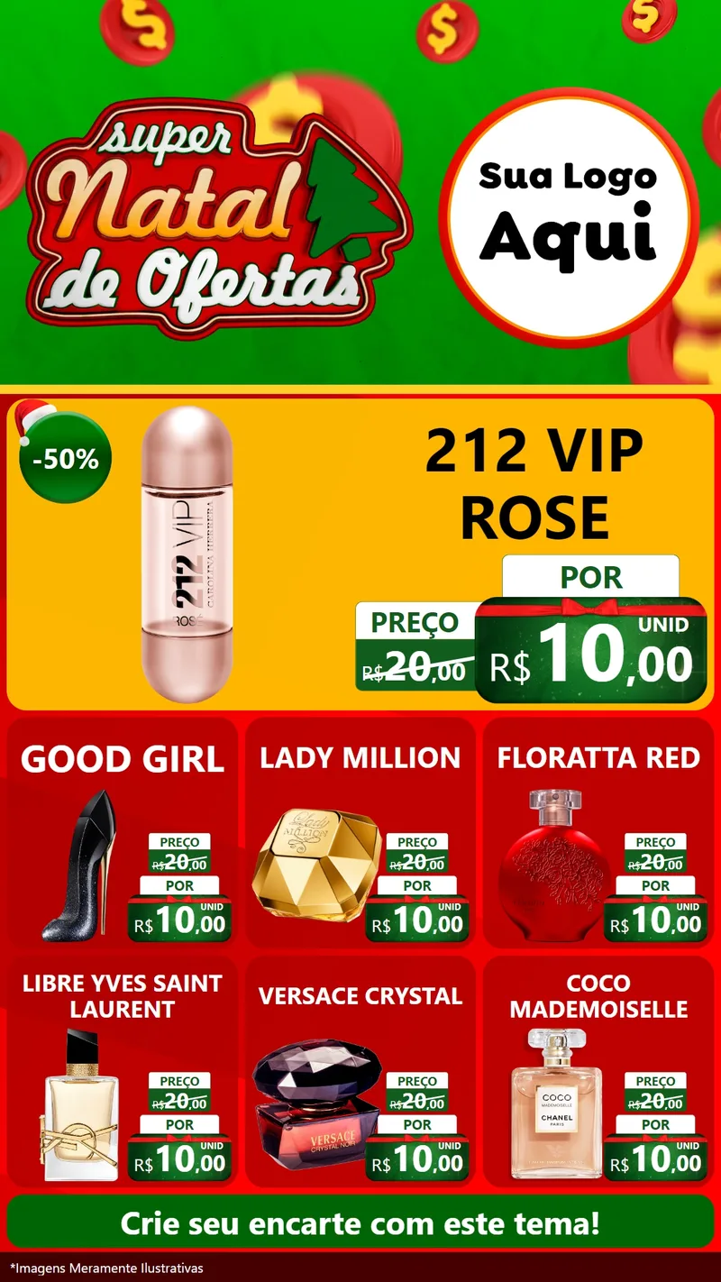 Modelo de Rede Social para Stories com o tema Super Natal de Ofertas para Perfumes