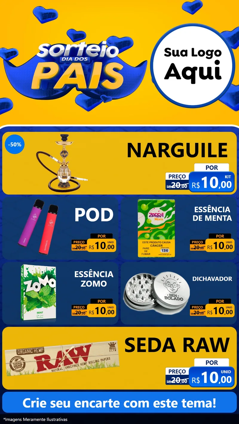 Modelo de TV para TV Vertical com o tema Sorteio Dia dos Pais para Tabacaria