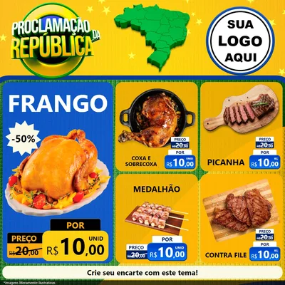 Modelo de Rede Social para Feed Facebook com o tema Proclamação da República para Assados