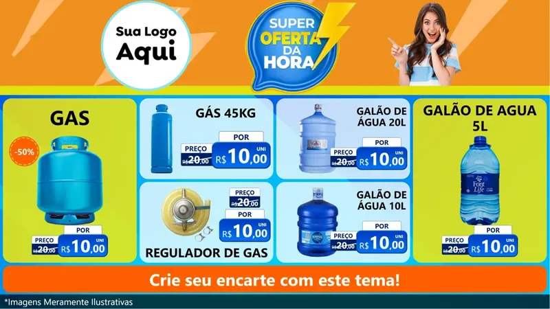 Modelo de TV para TV Horizontal com o tema Super Oferta da Hora para Água e gás