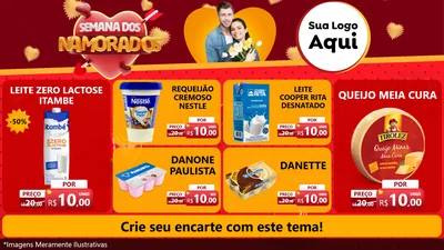 Modelo de TV para TV Horizontal com o tema Semana dos Namorados para Frios e Laticínios