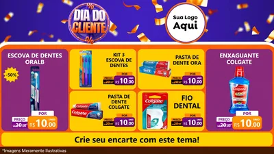 Modelo de TV para TV Horizontal com o tema Dia do Cliente para Higiene Pessoal