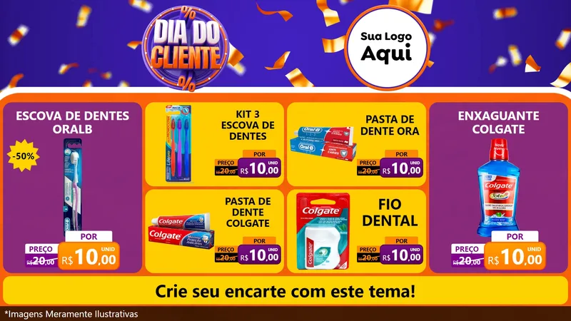 Modelo de TV para TV Horizontal com o tema Dia do Cliente para Higiene Pessoal