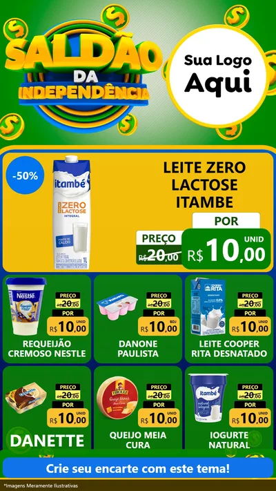 Modelo de Rede Social para Stories com o tema Saldão da Indepêndencia para Frios e Laticínios