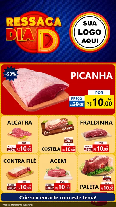 Modelo de Rede Social para Stories com o tema Ressaca Dia D para Açougue