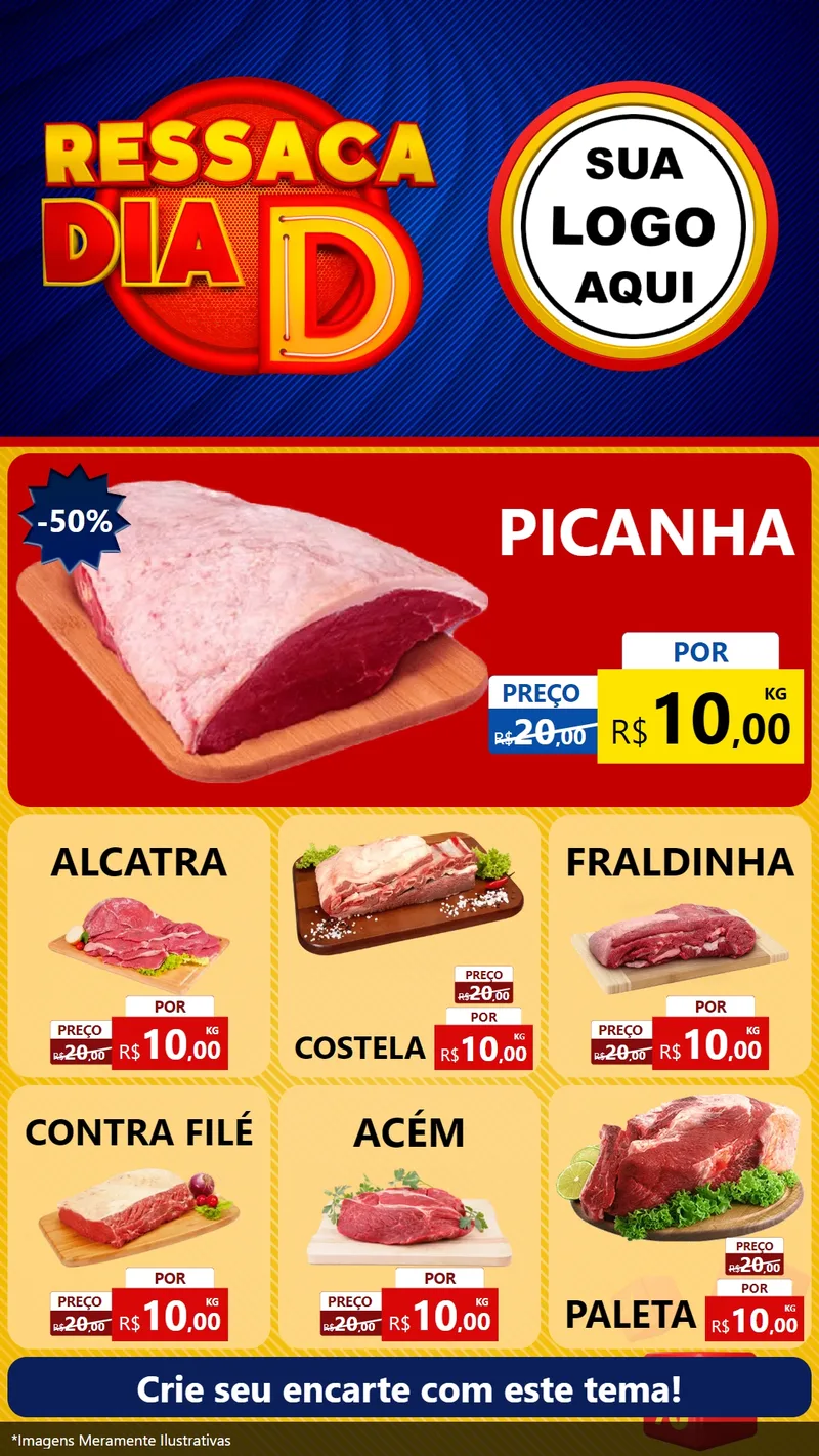 Modelo de Rede Social para Stories com o tema Ressaca Dia D para Açougue