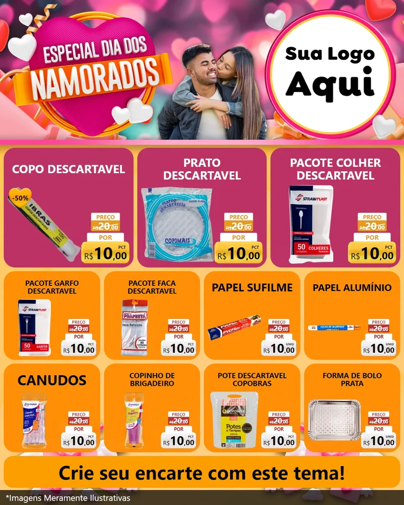 Modelo de Rede Social para Feed Instagram com o tema Especial Dia dos Namorados para Embalagens