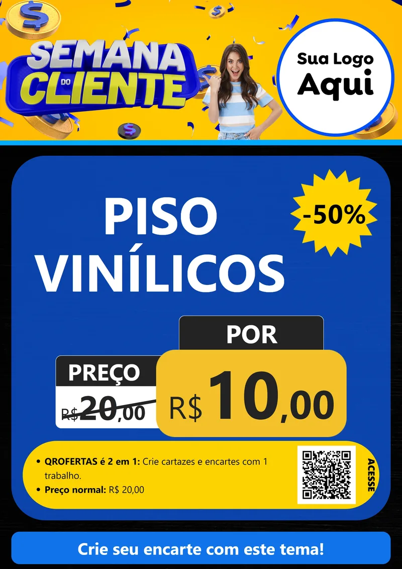 Modelo de Cartaz para Cartaz A4 Vertical com o tema Semana do Cliente para Material para Construção
