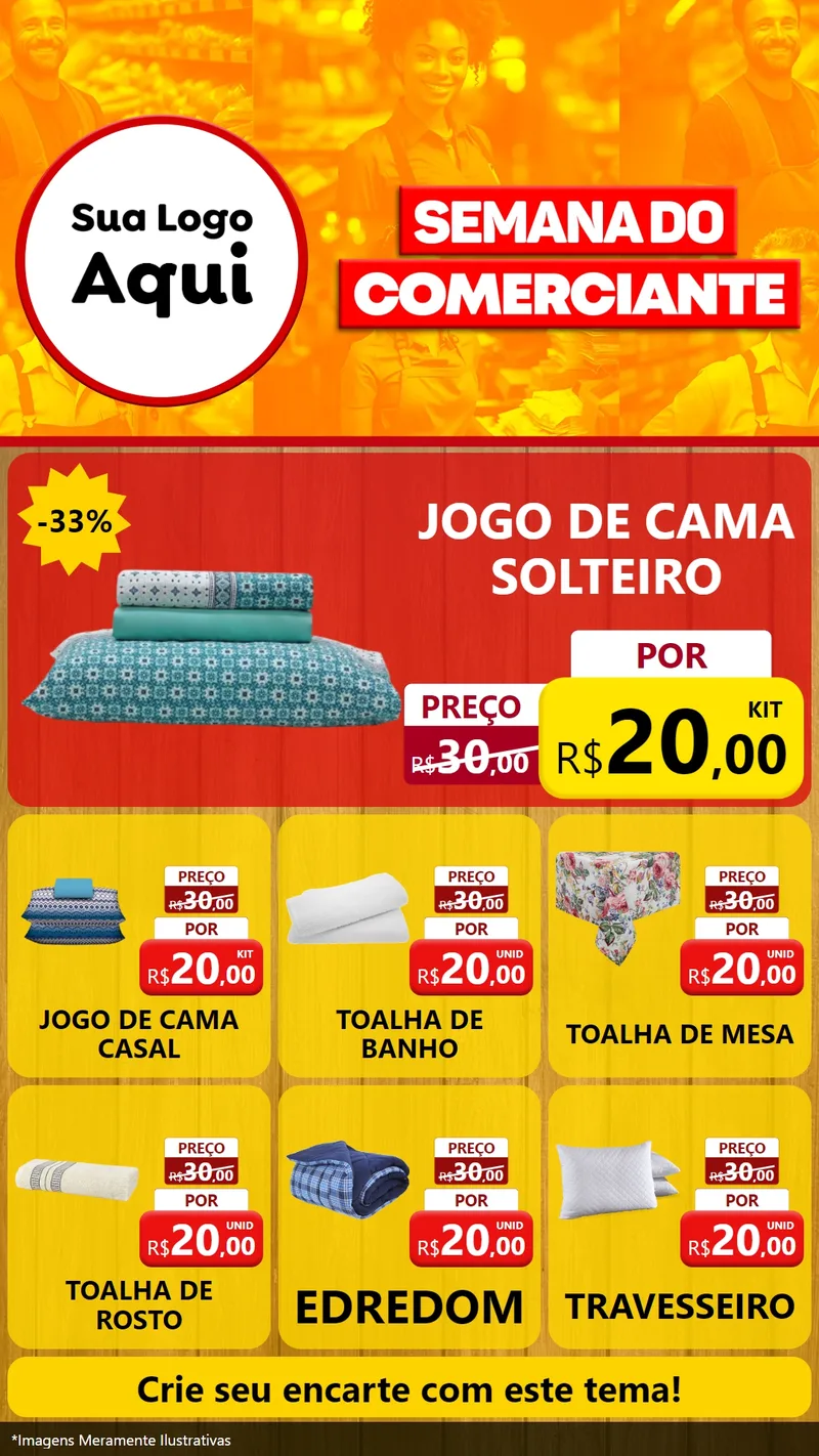 Modelo de Rede Social para Stories com o tema Semana do Comerciante para Cama, Mesa e Banho
