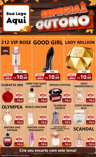 Modelo de Encarte para Encarte Grande com o tema Especial Outono para Perfumes