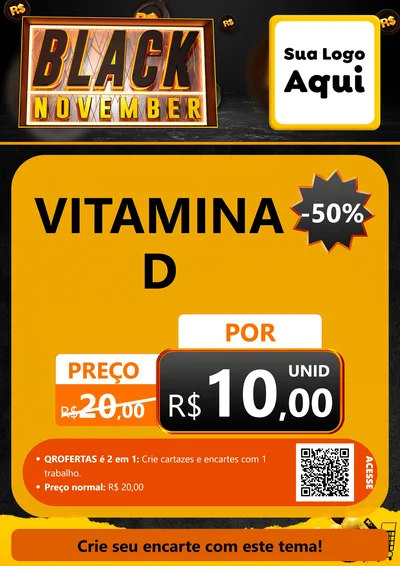 Modelo de Cartaz para Cartaz A4 Vertical com o tema Black November para Farmácia