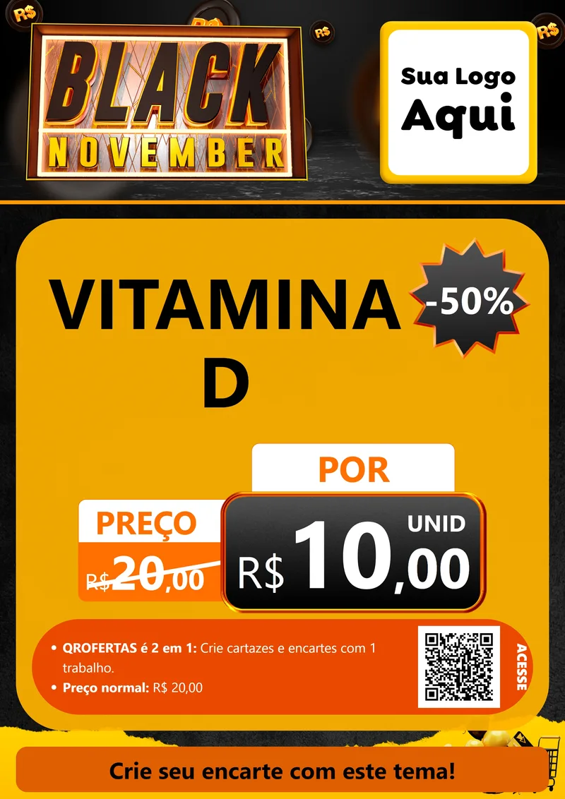 Modelo de Cartaz para Cartaz A4 Vertical com o tema Black November para Farmácia