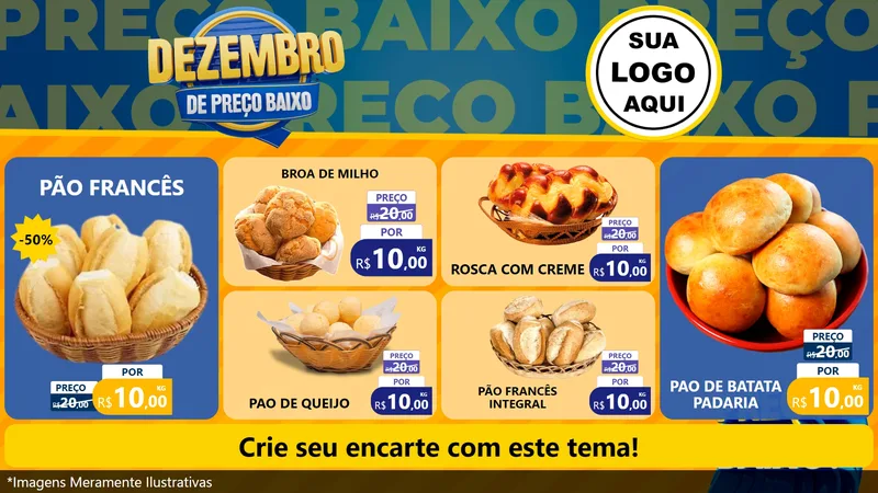 Modelo de TV para TV Horizontal com o tema Dezembro de Preço Baixo para Padaria
