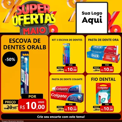 Modelo de Rede Social para Feed Facebook com o tema Super Ofertas Maio para Higiene Pessoal