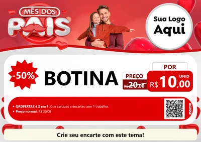Modelo de Cartaz para Cartaz A4 Horizontal com o tema Mês dos Pais para Agropecuária