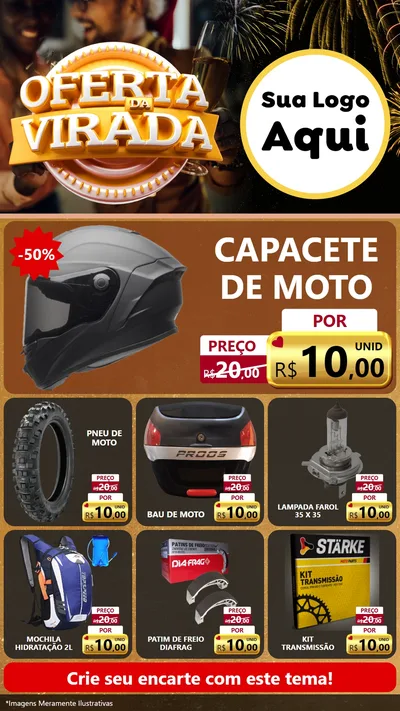 Modelo de Rede Social para Stories com o tema Oferta da Virada para Moto peças