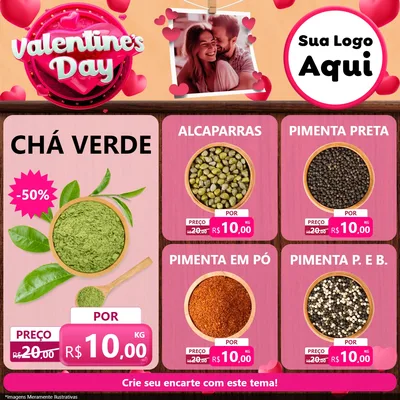 Modelo de Rede Social para Feed Facebook com o tema Valentine's Day para Produtos Naturais