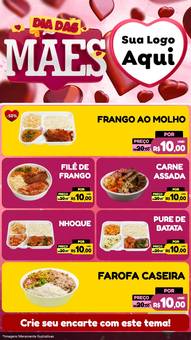 Modelo de TV para TV Vertical com o tema Dia Das Mães para Restaurante
