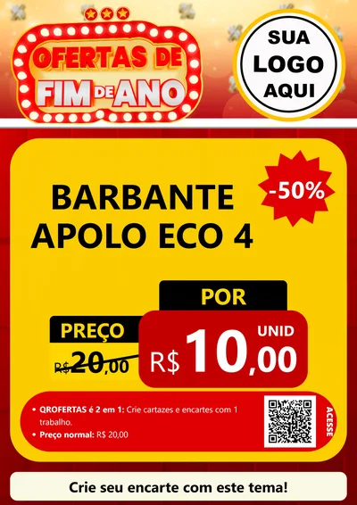 Modelo de Cartaz para Cartaz A4 Vertical com o tema Ofertas de Fim de Ano para Armarinho e Aviamentos
