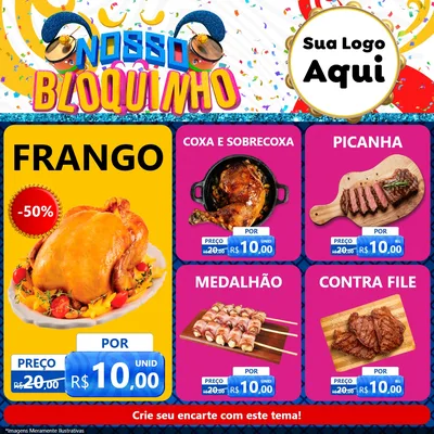 Modelo de Rede Social para Feed Facebook com o tema Nosso Bloquinho para Assados