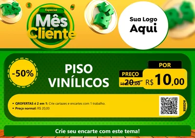 Modelo de Cartaz para Cartaz A4 Horizontal com o tema Especial Mês do Cliente para Material para Construção