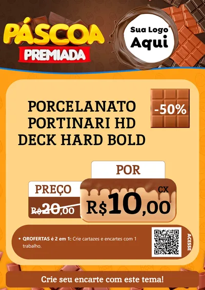 Modelo de Cartaz para Cartaz A4 Vertical com o tema Páscoa Premiada para Pisos e revestimentos