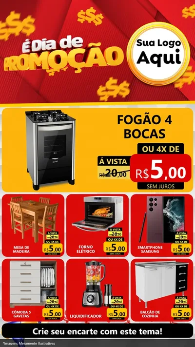 Modelo de Rede Social para Stories com o tema É Dia De Promoção para Móveis e Eletro