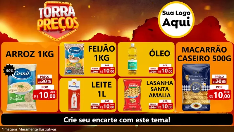 Modelo de TV para TV Horizontal com o tema Torra Preços para Supermercado