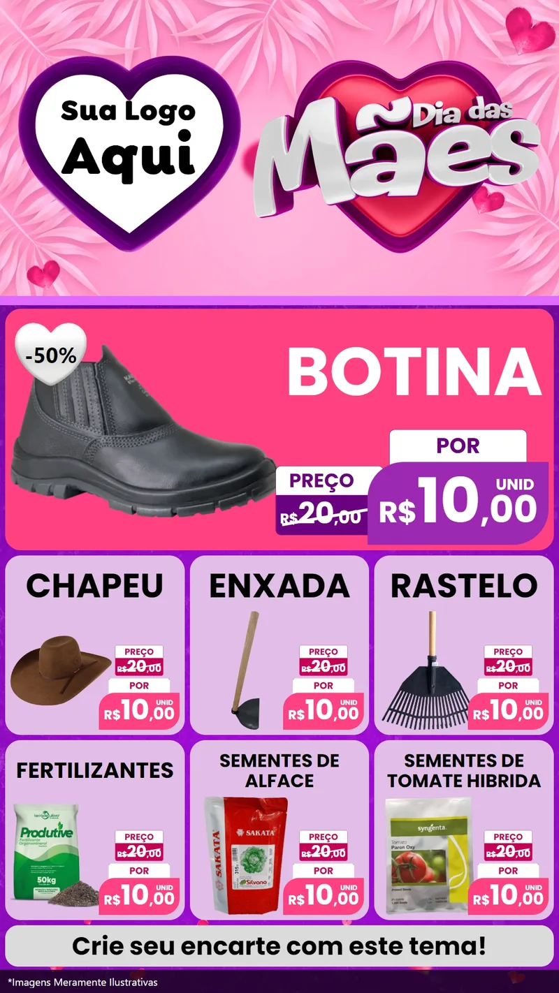 Modelo de Rede Social para Stories com o tema Dia das Mães para Agropecuária