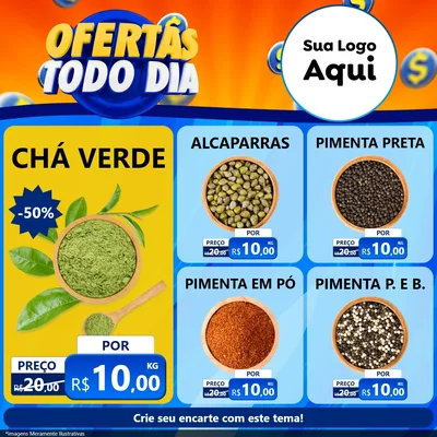Modelo de Rede Social para Feed Facebook com o tema Ofertas Todo Dia para Produtos Naturais