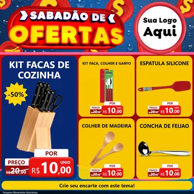 Modelo de Rede Social para Feed Facebook com o tema Sabadão de Ofertas para Utilidades Domésticas