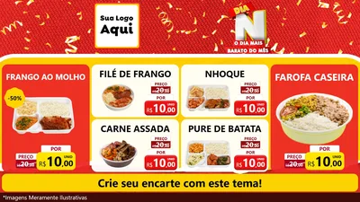 Modelo de TV para TV Horizontal com o tema Dia N o Dia Mais Barato do Mês para Restaurante