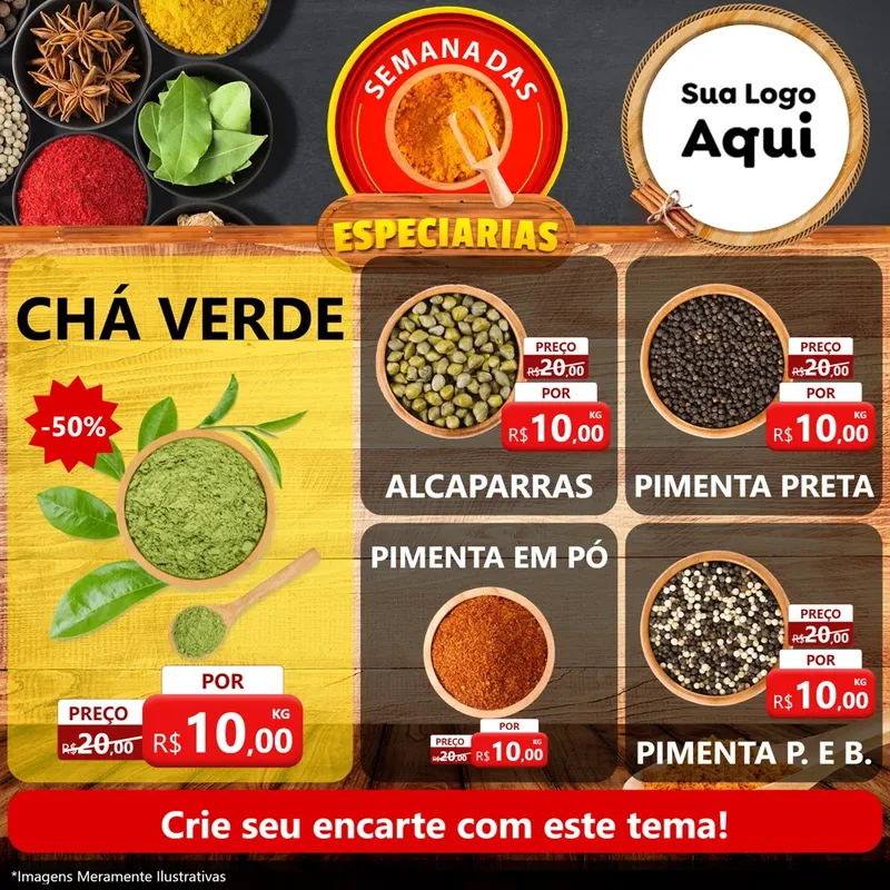 Modelo de Rede Social para Feed Facebook com o tema Semana das Especiarias para Produtos Naturais