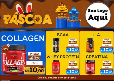 Modelo de Encarte para Encarte A4 Horizontal com o tema Páscoa para Suplementos alimentares
