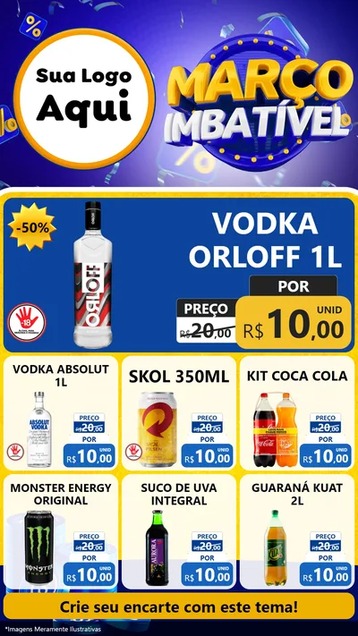 Modelo de Rede Social para Stories com o tema Março Imbatível para Distribuidora de bebidas