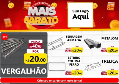 Modelo de Encarte para Encarte A4 Horizontal com o tema Mais Barato para Ferragens