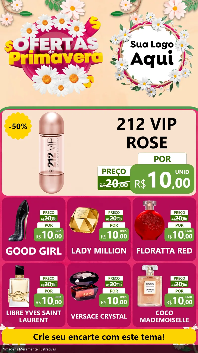 Modelo de Rede Social para Stories com o tema Ofertas de Primavera para Perfumes