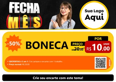 Modelo de Cartaz para Cartaz A4 Horizontal com o tema Fecha Mês para Brinquedos